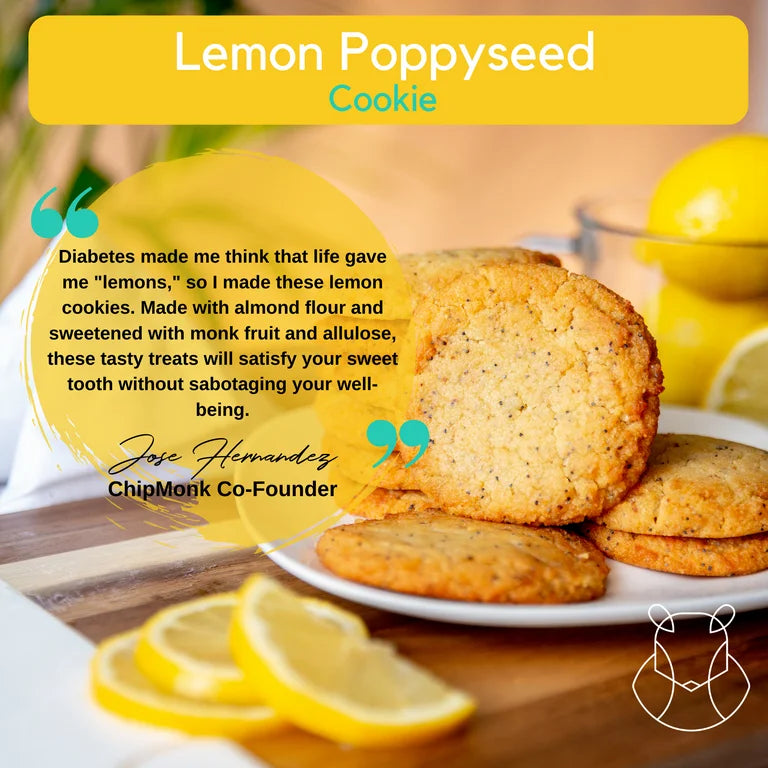 ChipMonk Lemon Poppyseed Cookie Mix - Zero or Low Carb Keto Friendly Snacks, Dessert, Cookies, Gluten-Free, High Fat and Protein, Low Sugar Sweet Snack - Pack of 2