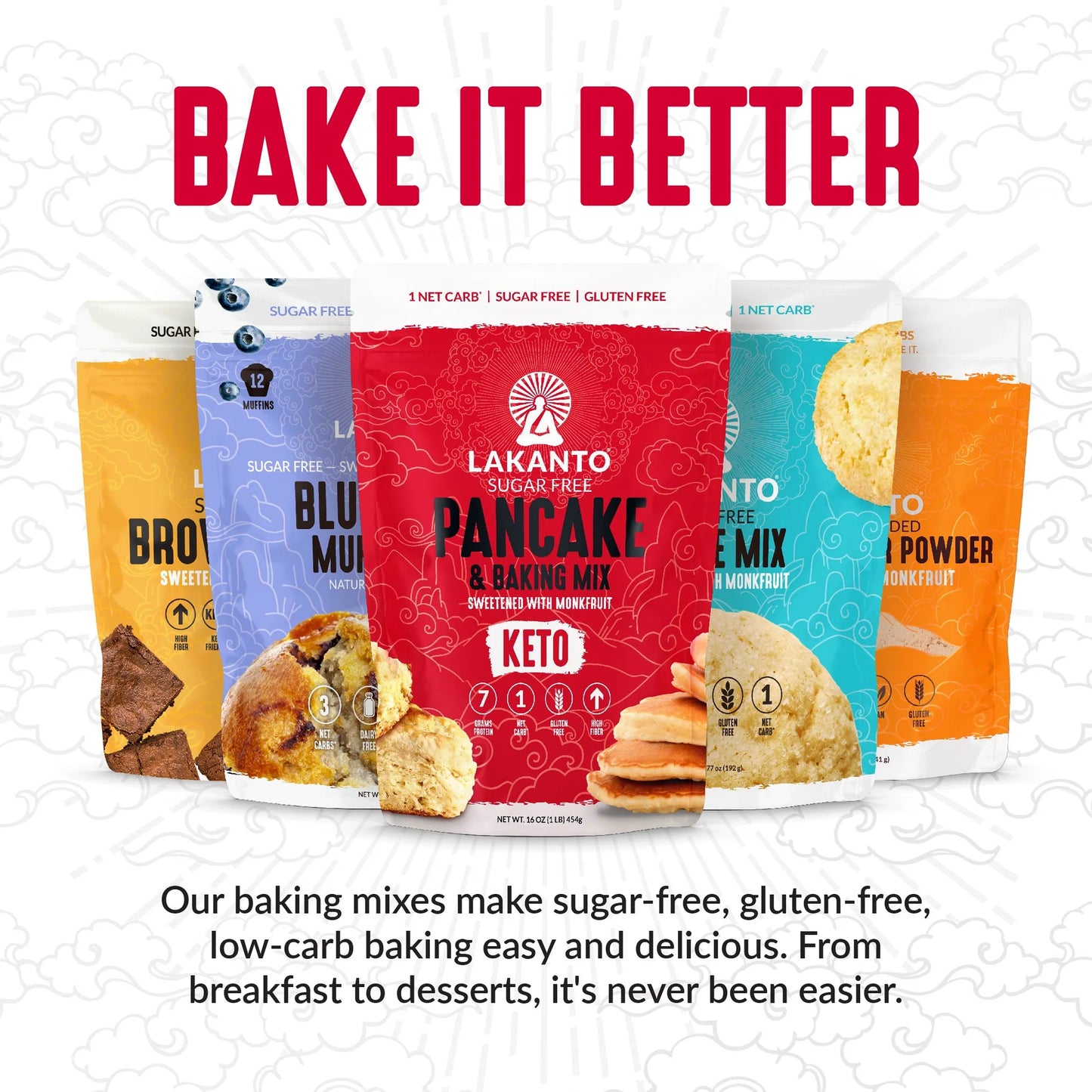 Lakanto Sugar Free Chocolate Chip Cookie Mix - Sweetened with Monk Fruit Sweetener, Gluten Free, Keto Diet Friendly, Vegan, 2g Net Carb, Almond Flour, Sea Salt , Makes 12 Cookies - Pack of 2