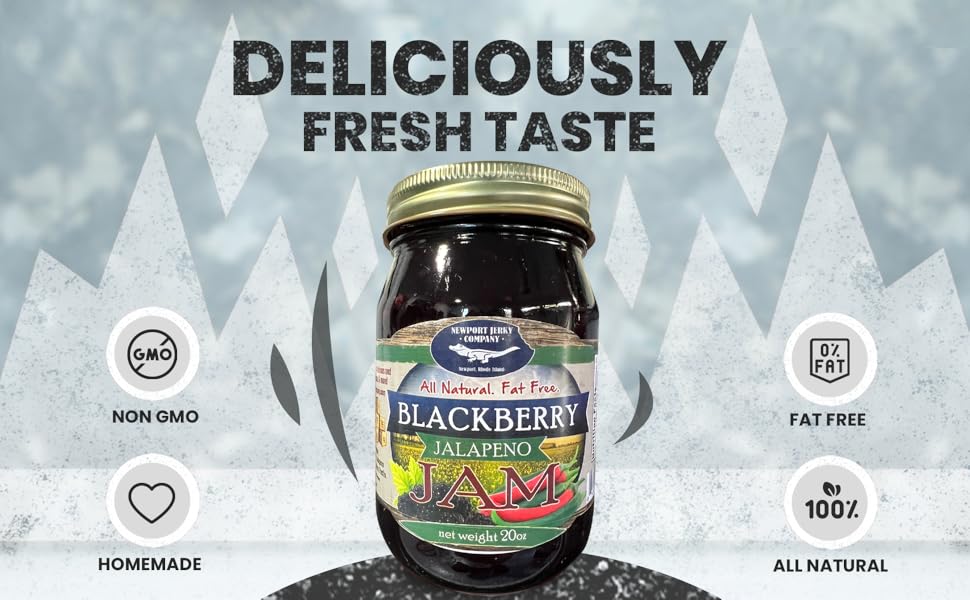 Gourmet Blackberry Jalapeno Jam - Small Batch - FAT FREE, GLUTEN FREE & ALL NATURAL