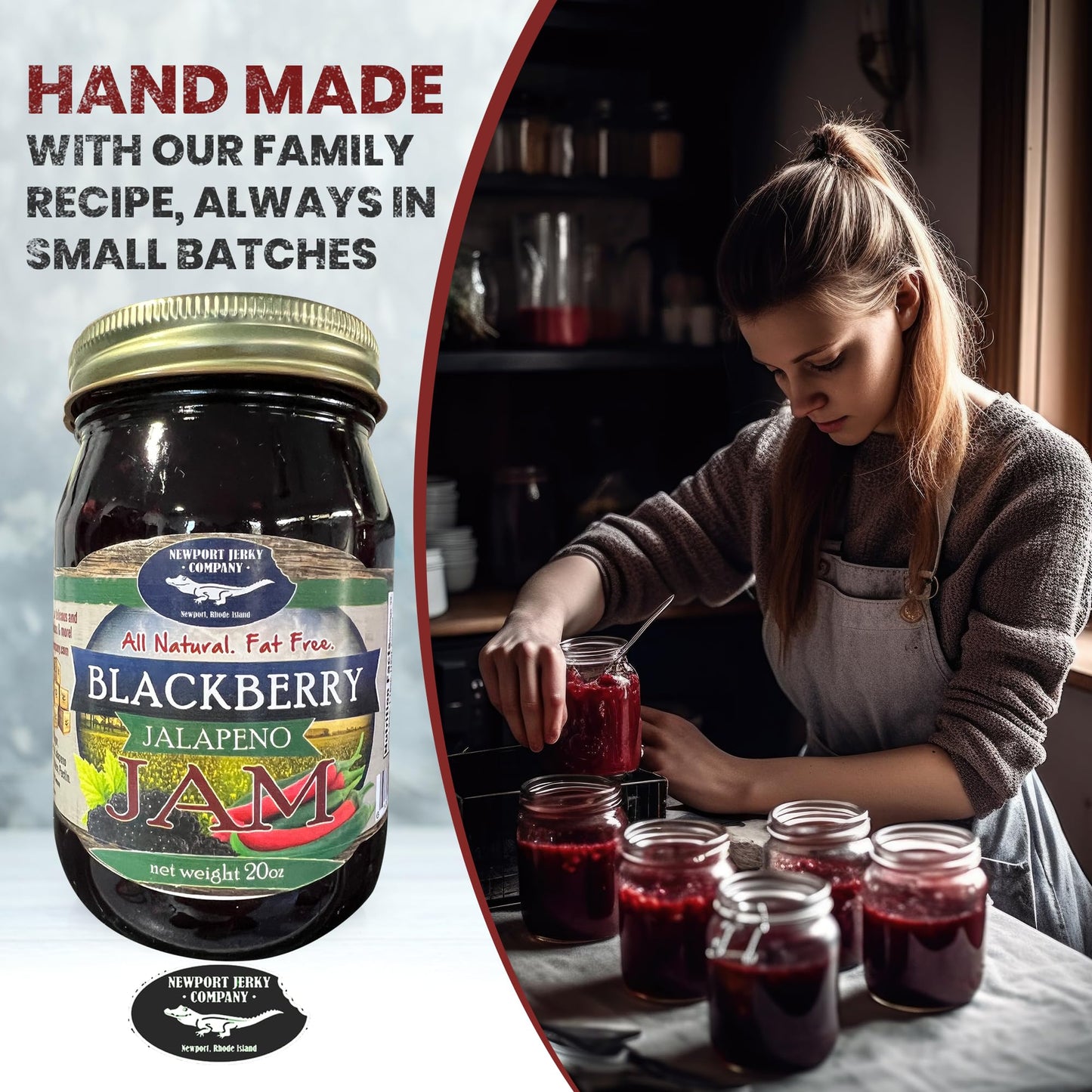Gourmet Blackberry Jalapeno Jam - Small Batch - FAT FREE, GLUTEN FREE & ALL NATURAL