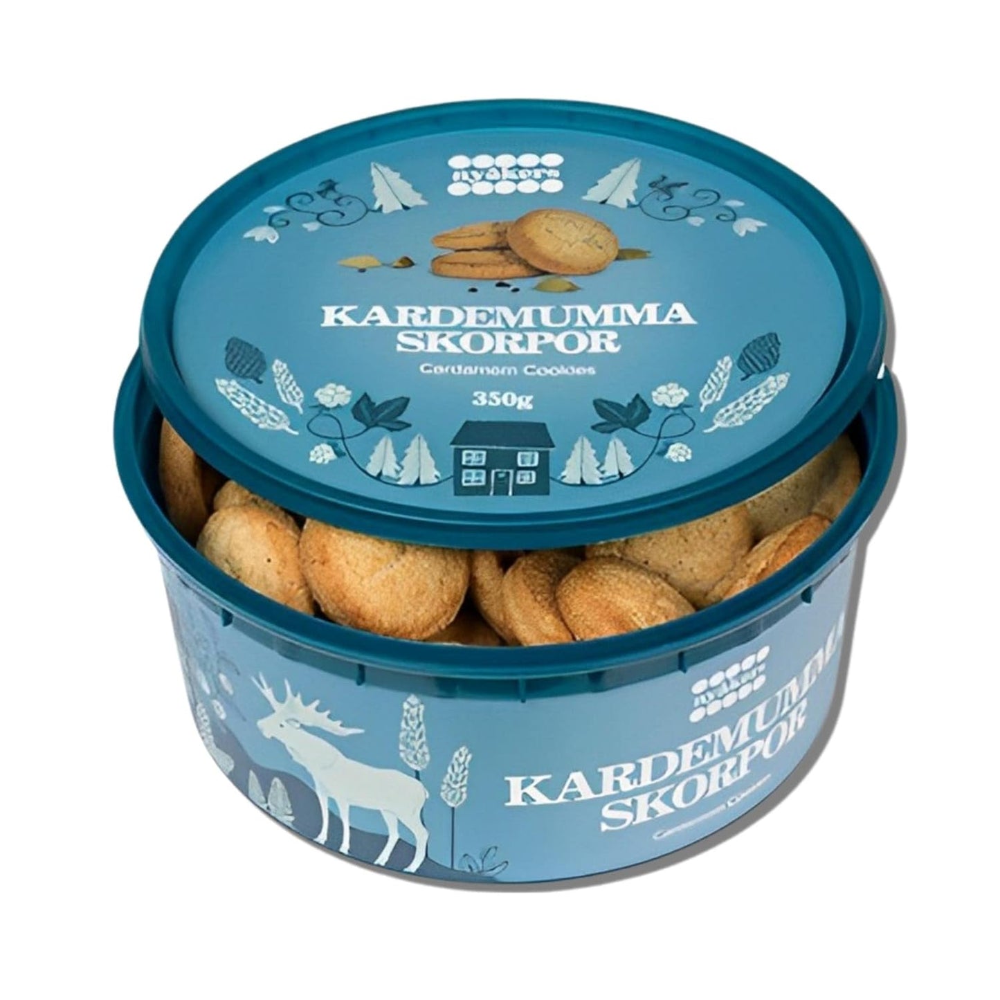 Nyakers Kardemumma Skorpor Swedish Cardamom Cookies - Small Crusts Shortbread Cookies with Cardamom Spice Traditionally Baked in Sweden - Gourmet Sugar Cookies for Christmas & Any Occasion, 12.34 oz