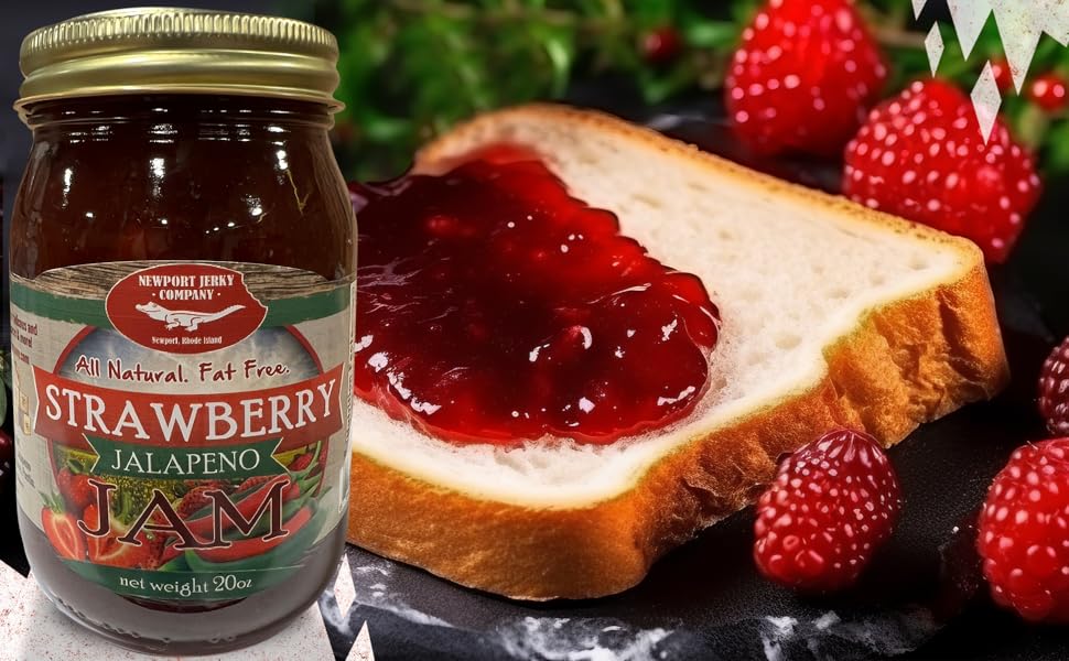 Gourmet Strawberry Jalapeno Jam - Small Batch - FAT FREE, GLUTEN FREE & ALL NATURAL