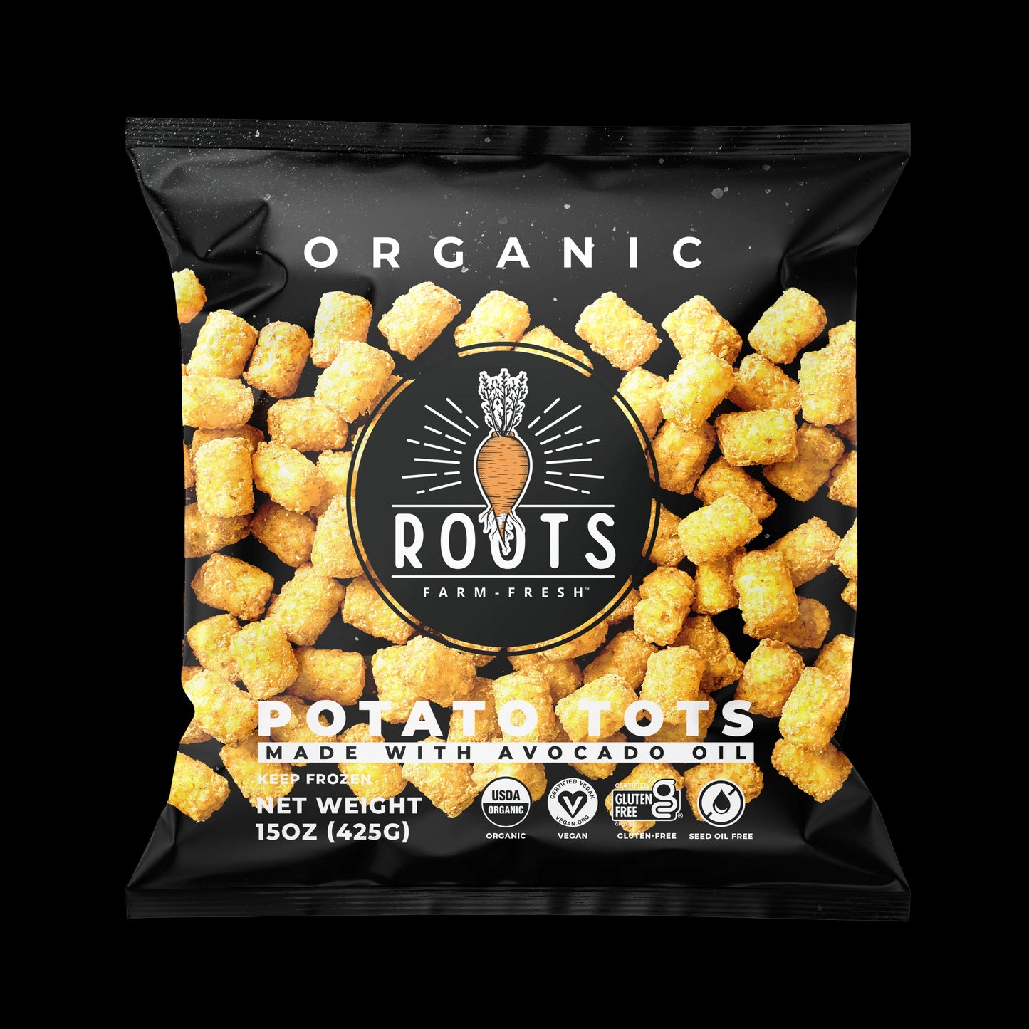 Organic Crispy Potato Tots - Seed Oil Free, Gluten Free, Vegan - Pack of 2
