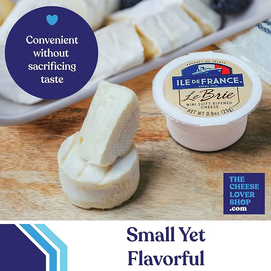 Ile de France Single Serve Brie Cheese - 0.9 oz - 60/Case