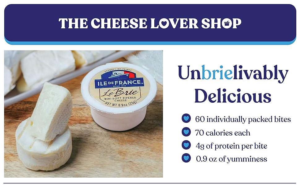 Ile de France Single Serve Brie Cheese - 0.9 oz - 60/Case