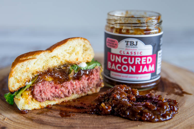 TBJ Gourmet Bacon Jam Variety Pack - Classic Bacon Jam, Sweet Chili Bacon Jam, Black Peppercorn Bacon Jam - Original Recipe Bacon Spread - Uses Real Bacon - No Preservatives, 9 oz - Pack of 3