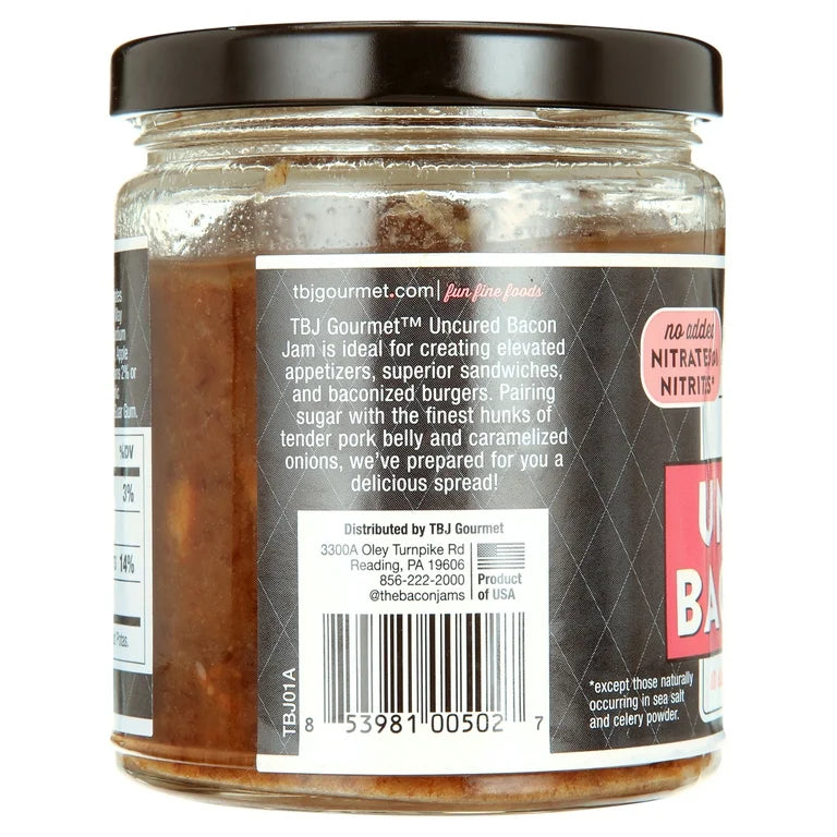 TBJ Gourmet Bacon Jam Variety Pack - Classic Bacon Jam, Sweet Chili Bacon Jam, Black Peppercorn Bacon Jam - Original Recipe Bacon Spread - Uses Real Bacon - No Preservatives, 9 oz - Pack of 3