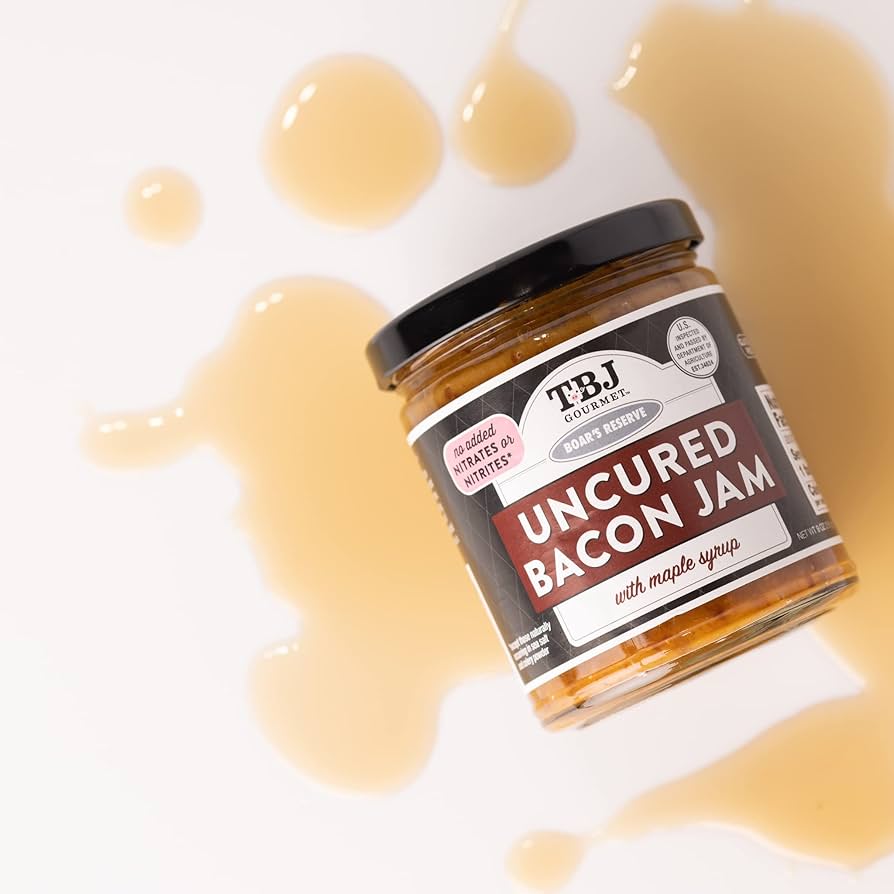 TBJ Gourmet Maple Bacon Jam - Original Recipe Bacon Spread, Uses Real Bacon, No Preservatives, 9 oz - Pack of 3