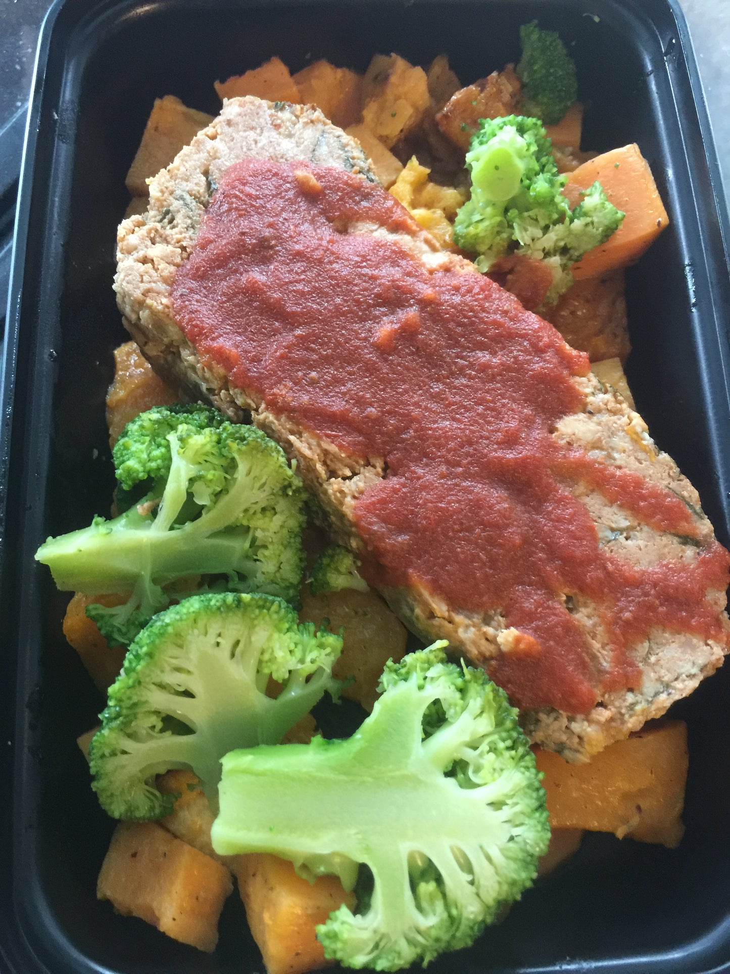BBQ TURKEY MEATLOAF WITH ROASTED SEASONAL VEGETABLES
