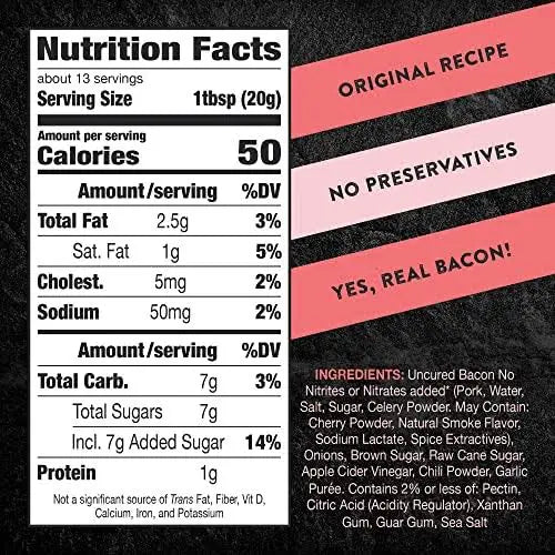 TBJ Gourmet Sweet Chili Bacon Jam - Original Recipe Bacon Spread, Uses Real Bacon, No Preservatives, 9 oz - Pack of 3