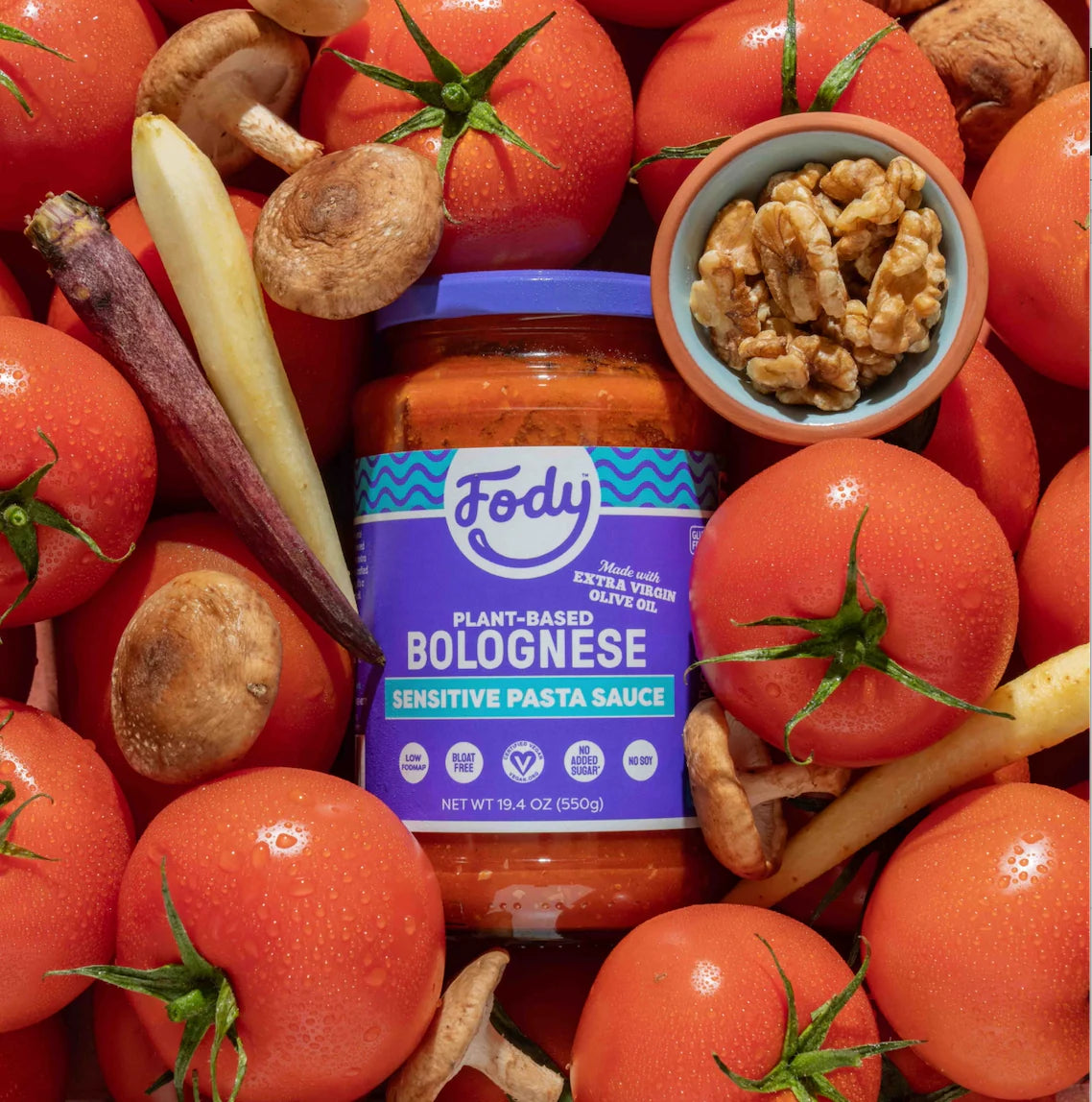 Fody Foods Bolognese Pasta Sauce, 19.4 Oz, Garlic and Onion Free, Low FODMAP Certified, Gut & IBS Friendly, Vegan, Non-GMO, Gluten Free, Kosher - Pack of 2