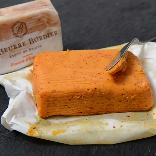 Churned Espelette Pepper Butter by Bordier - 4.4 oz | Hand-made, Grass Fed | Imported from France