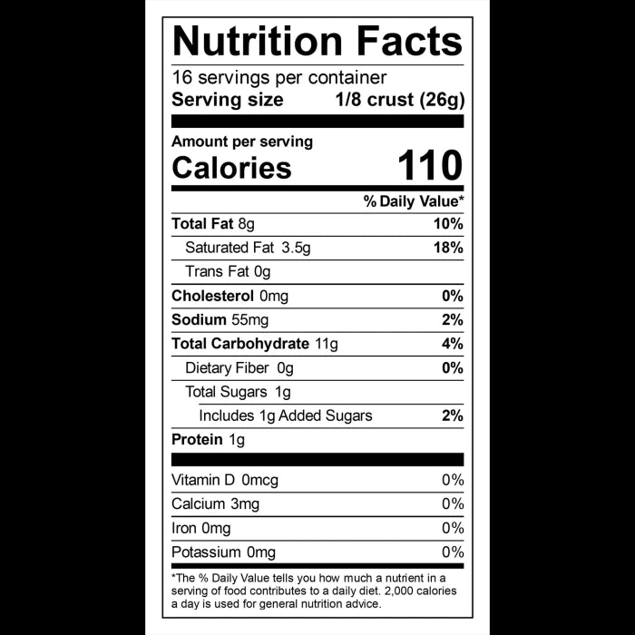 Gluten Free 9“ Pie Shell -14.9 oz - 6/ Case