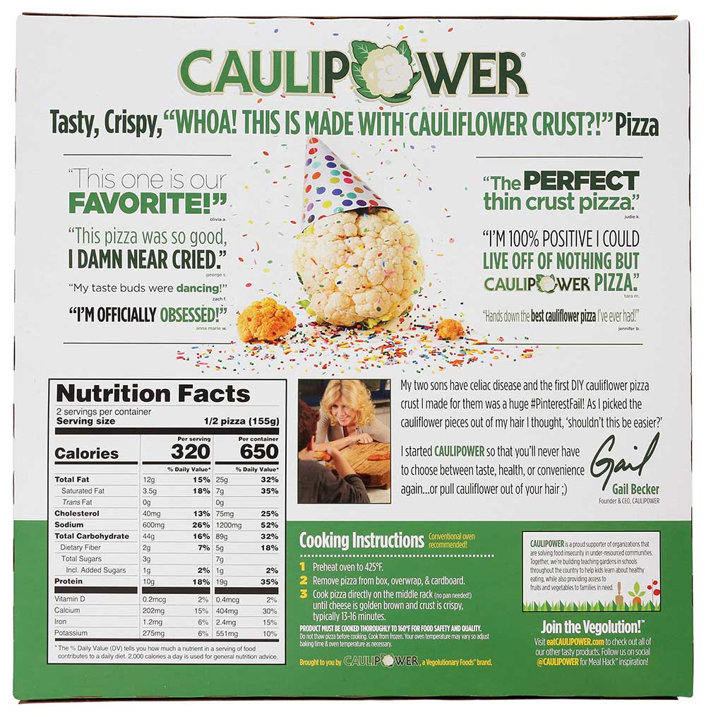 Caulipower Gluten Free Veggie Cauliflower Pizza Crust -11 oz - 8/Case