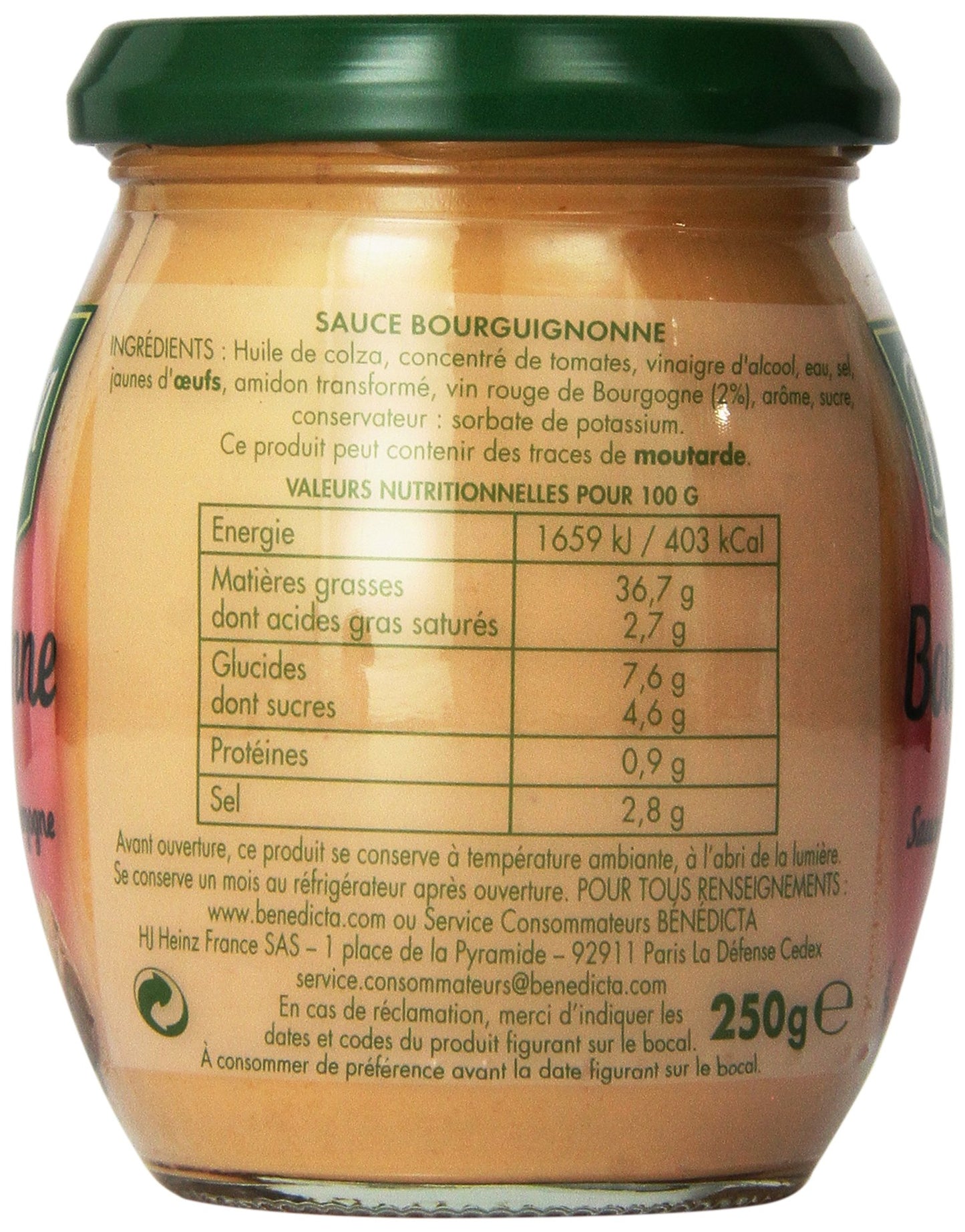 Benedicta Gourmet Burgundy Sauce - Sauce Bourguignonne - 9.5 oz