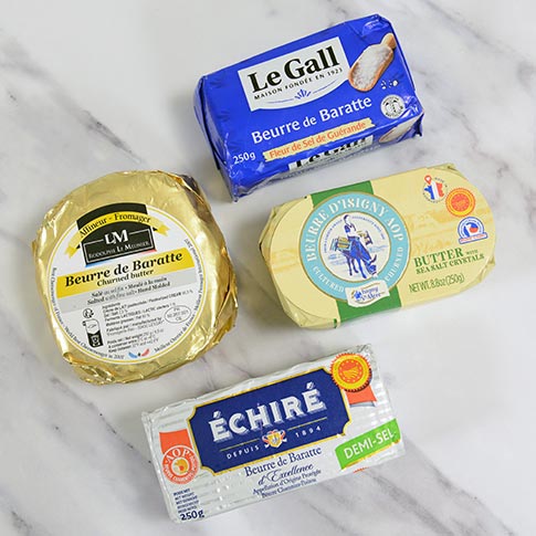 Gourmet French Artisan Salted Butters Variety Pack, Hand-made - Imported from France - Pack of 4