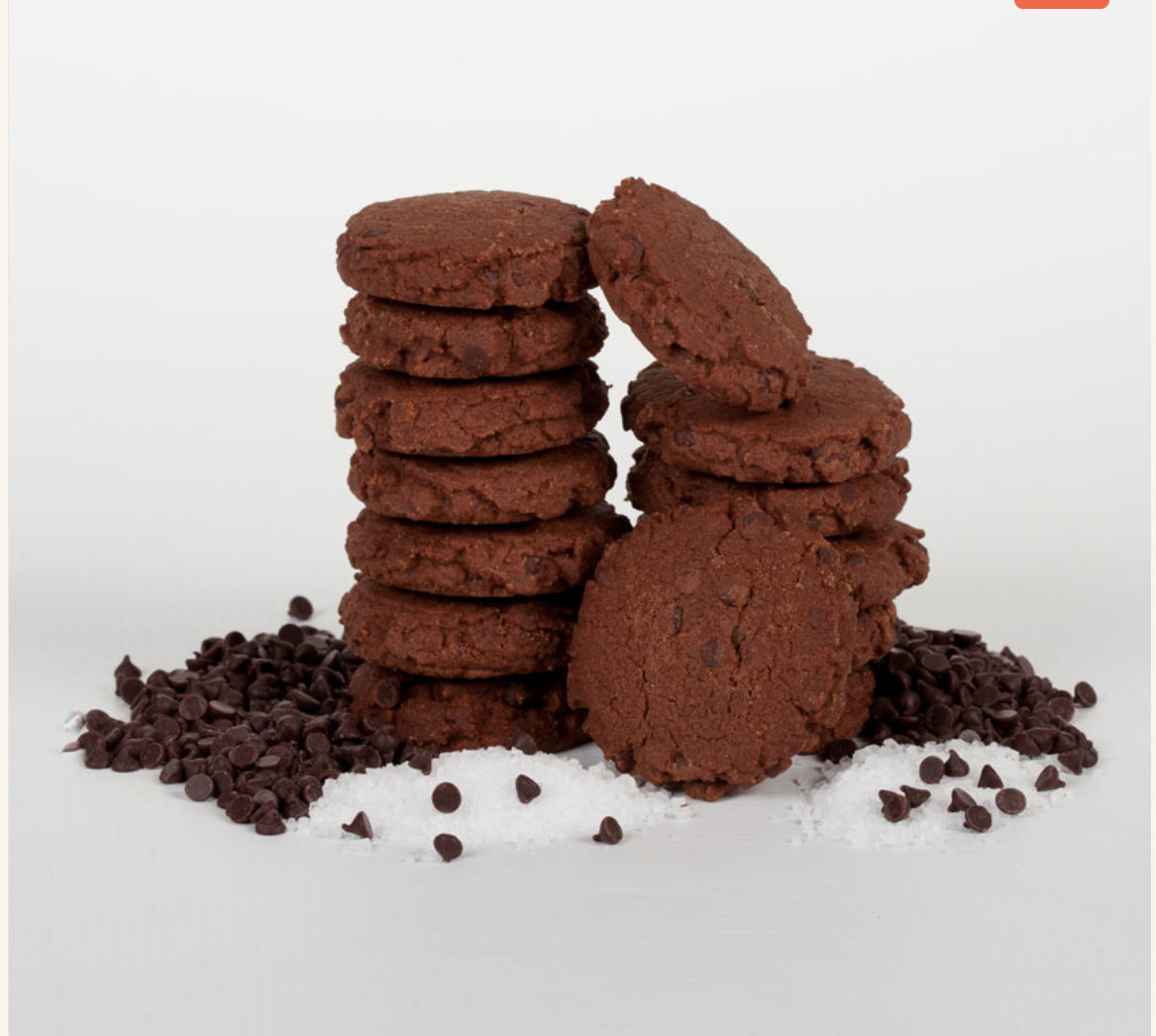 Klara's Gourmet Double Chocolate & Sea Salt Shortbread Cookies, Pack of 2