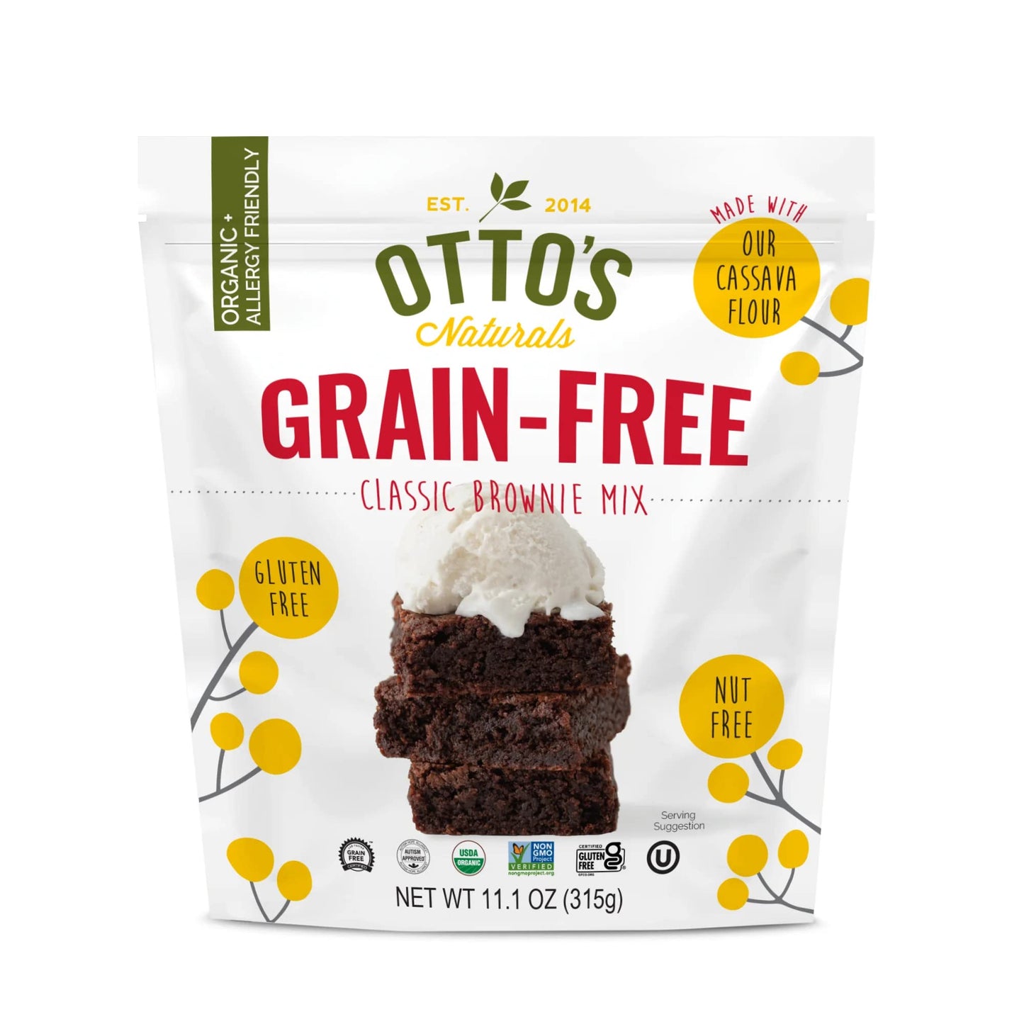 Otto's Naturals Classic Brownie Mix - Organic, Gluten-Free, Nut Free, Non-GMO Verified