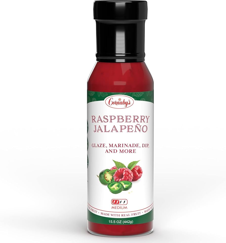 Cornaby’s Raspberry Jalapeno Spicy Sauce - All-Natural, Vegan & Gluten-free - Pack of 2