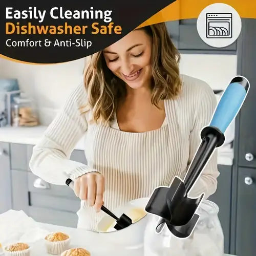 Meat Chopper Masher, 5 Curve Blades - Aqua