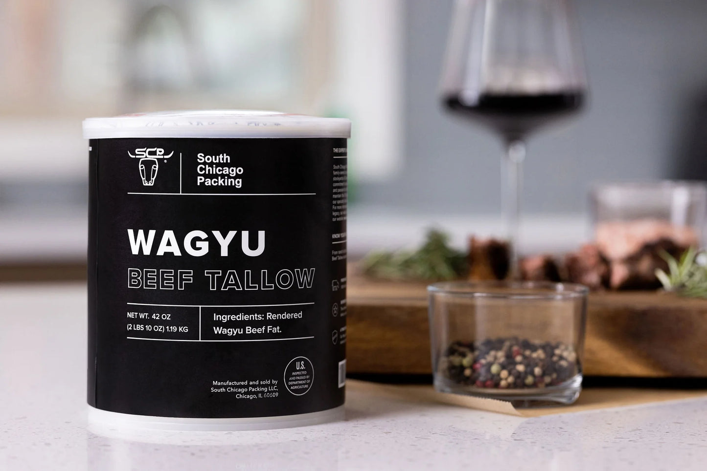 South Chicago Packing Wagyu Beef Tallow, 42 oz- Paleo-friendly, Keto-friendly, 100% Pure Wagyu, - Pack of 2