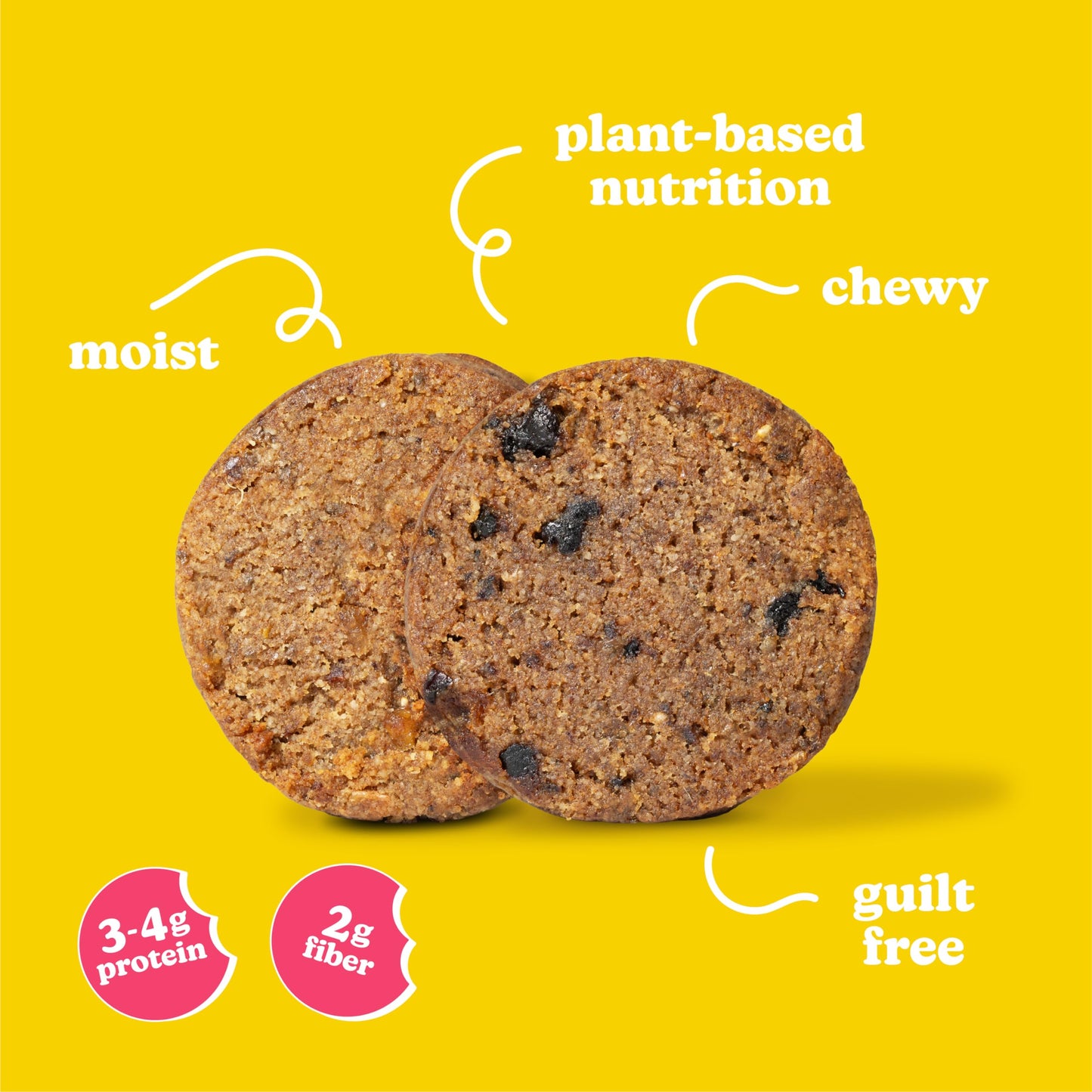 Love + Chew Soft Baked Superfood Cookies Variety Pack - Banana Bread and Cherry Almond - Gluten Free - includes 6