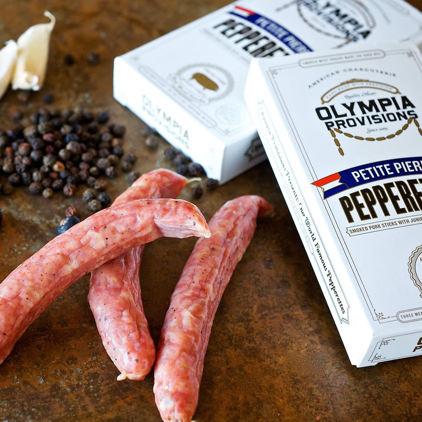 OP German Smoked Pork Sticks,Pepperette Sampler, Juniper & Sea Salt, Caraway & Coriander, Paprika & Garlic - Pack of 3