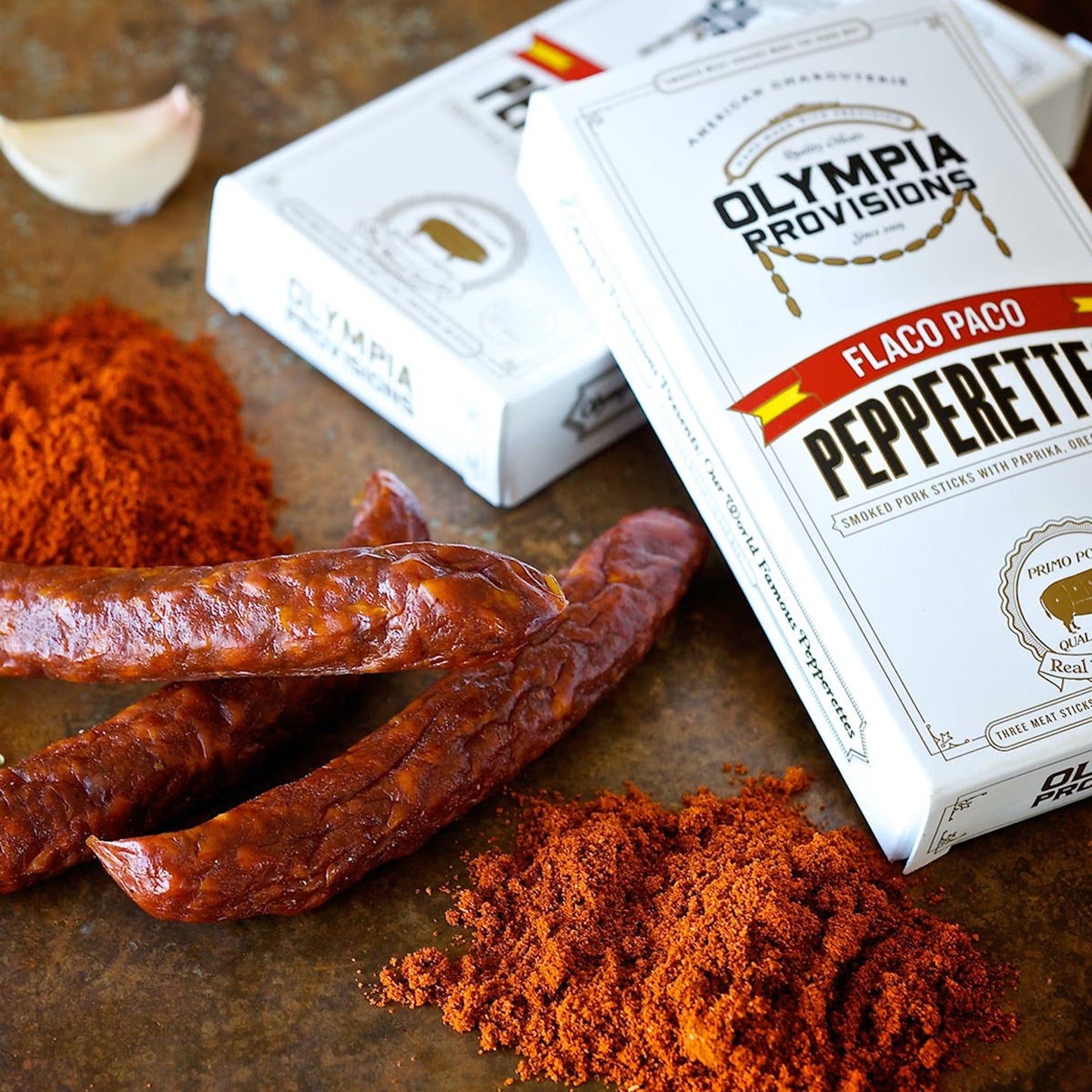 OP German Smoked Pork Sticks,Pepperette Sampler, Juniper & Sea Salt, Caraway & Coriander, Paprika & Garlic - Pack of 3