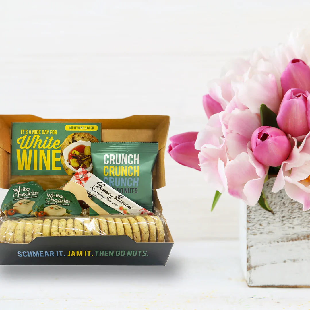 Gourmet Artisan White Wine & Basil Crackers Snack Kit - 20 Count