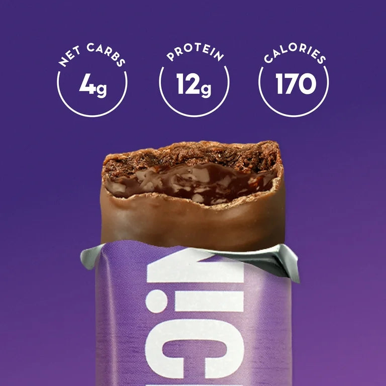 Nick's Protein Bars Triple Chocolate - Low Carb Keto Friendly Snacks, No Added Sugar - Pack of 12