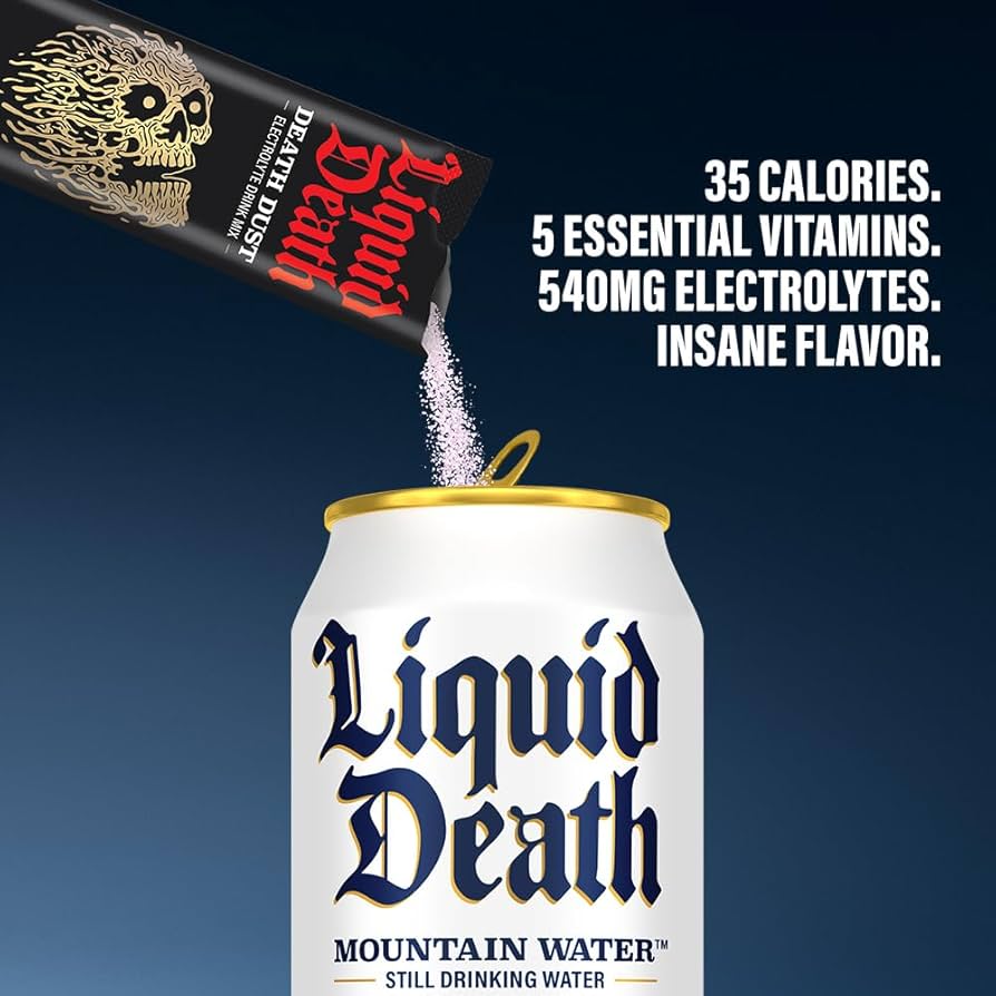 Liquid Death, Still Mountain Water, Real Mountain Source, Natural Minerals & Electrolytes - 12 Pack - 12 oz Cans