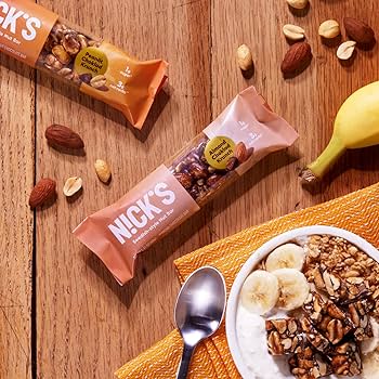 Nick's Nut Snack Bars Cherry Chocolate - Low Carb Keto Friendly Snacks, No Added Sugar - Pack of 12