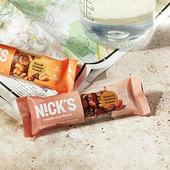 Nick's Nut Snack Bars Almond Chocolate - Low Carb Keto Friendly Snacks, No Added Sugar - Pack of 30