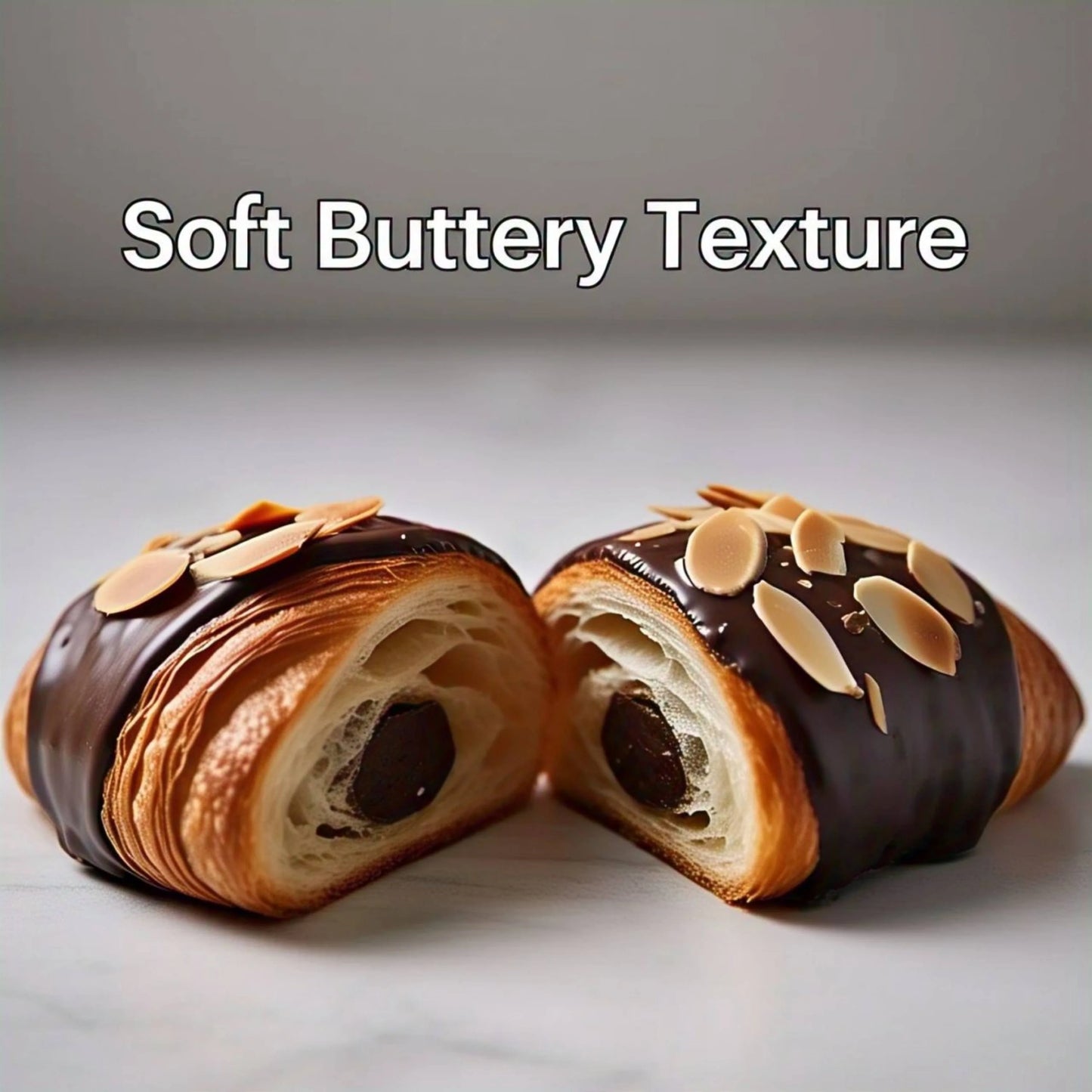 ANDY ANAND SUGAR FREE DARK CHOCOLATE ALMOND CROISSANTS - 2 LBS FILLED SUGAR FREE DARK CHOCOLATE HAND ROLLED FRENCH BUTTER CROISSANTS with Gift Box