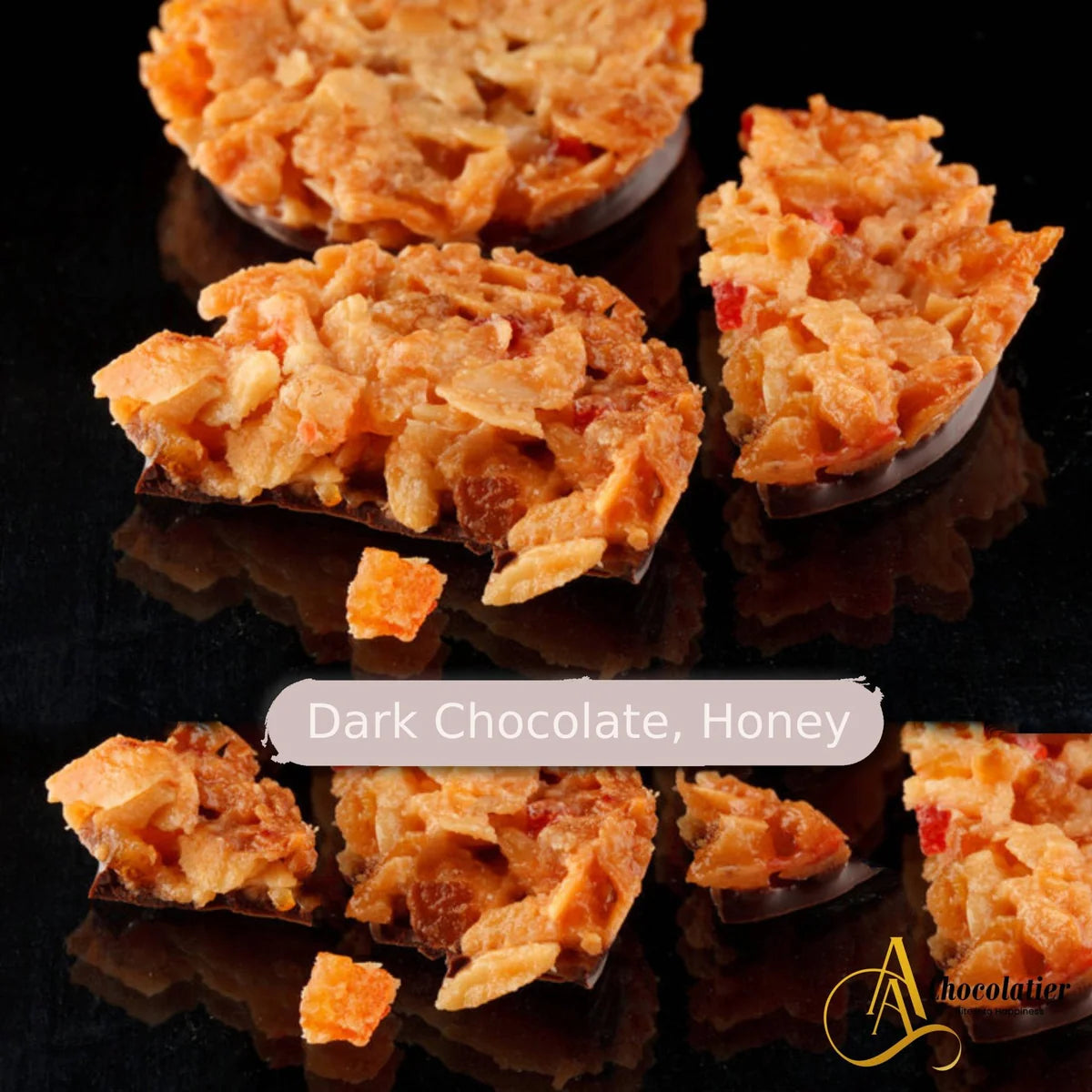 ANDY ANAND DARK CHOCOLATE FLORENTINE BISCUIT COOKIES, 24 PCS ORANGE AND ALMOND - 7 OZ - GLUTEN FREE, DECADENT GIFT BOX FOR SPECIAL OCCASIONS