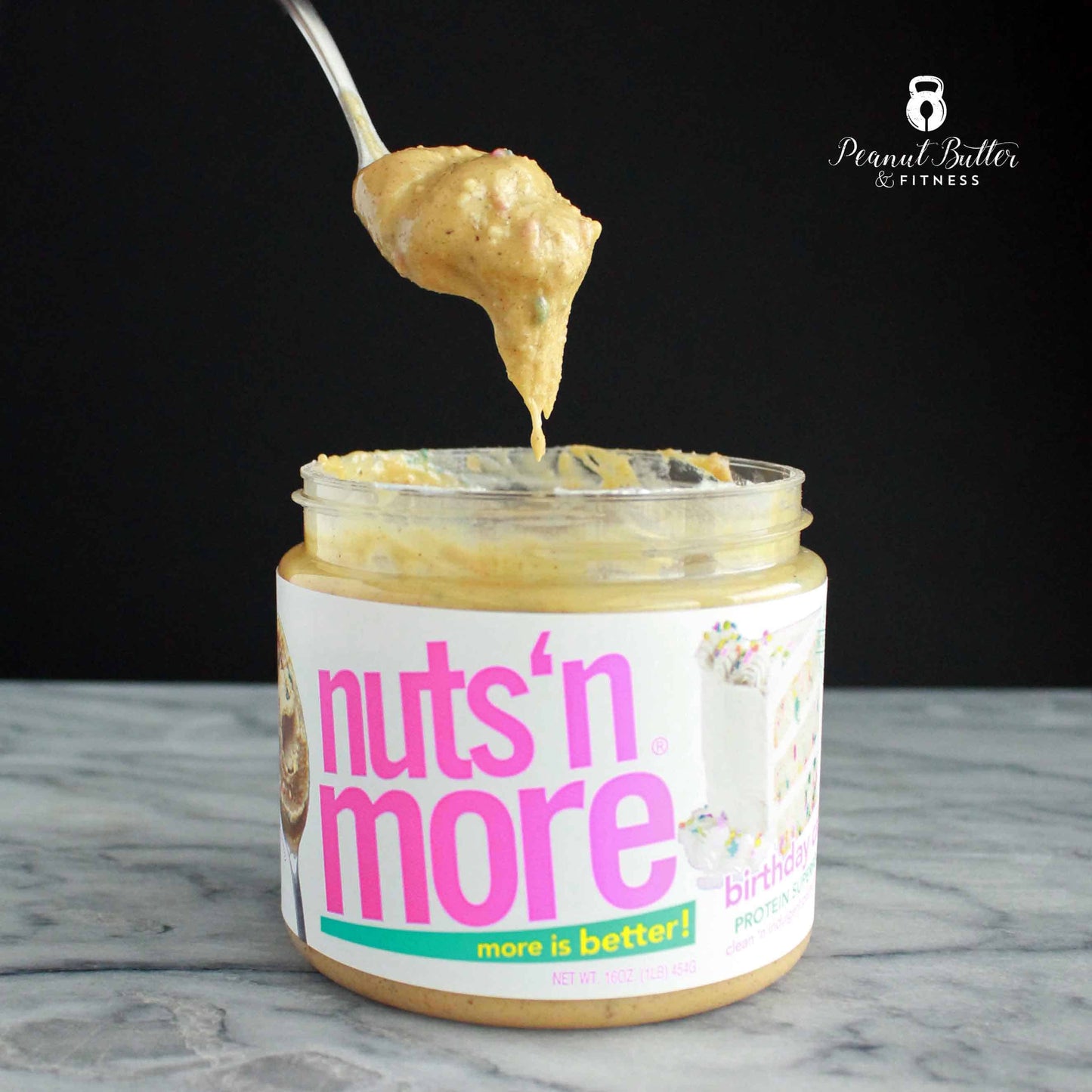 Nuts ‘N More Birthday Cake Peanut Butter Spread - Added Protein All Natural Snack, Low Carb, Low Sugar, High Protein, Gluten Free - Pack of 2