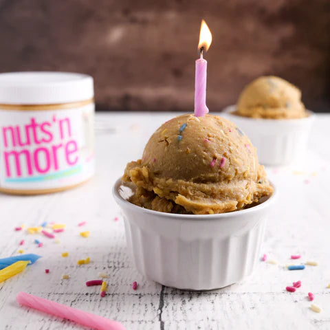 Nuts ‘N More Birthday Cake Peanut Butter Spread - Added Protein All Natural Snack, Low Carb, Low Sugar, High Protein, Gluten Free - Pack of 2