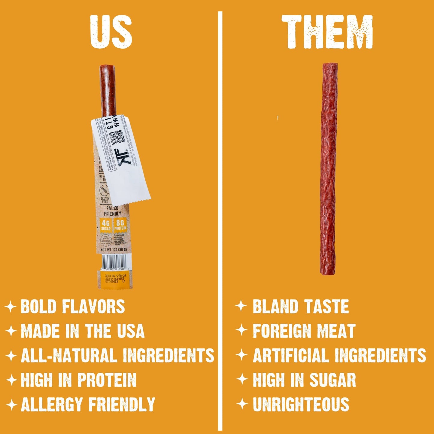 Righteous Felon Street Taco 100% Pork Meat Sticks | High Protein, Low Carb, Keto, Gluten Free, Craft Beef, Turkey, Pork - Pack of 10