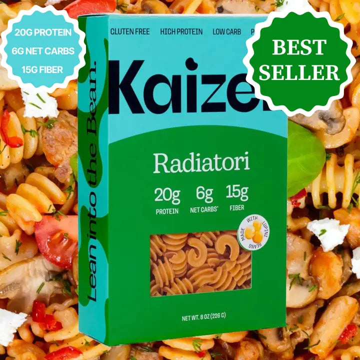 Kaizen Low Carb Radiatori Pasta - High Protein (20g), Keto Friendly, Gluten-Free, Grain Free, Kosher, Plant-Based - Pack of 2