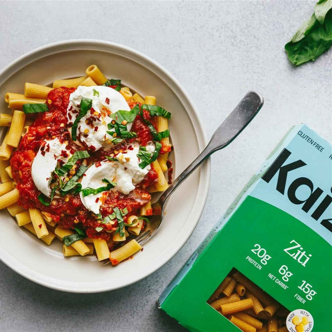 Kaizen Low Carb Ziti Pasta - High Protein (20g), Keto Friendly, Gluten-Free, Grain Free, Kosher, Plant-Based - Pack of 2