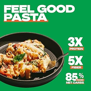Kaizen Low Carb Ziti Pasta - High Protein (20g), Keto Friendly, Gluten-Free, Grain Free, Kosher, Plant-Based - Pack of 2