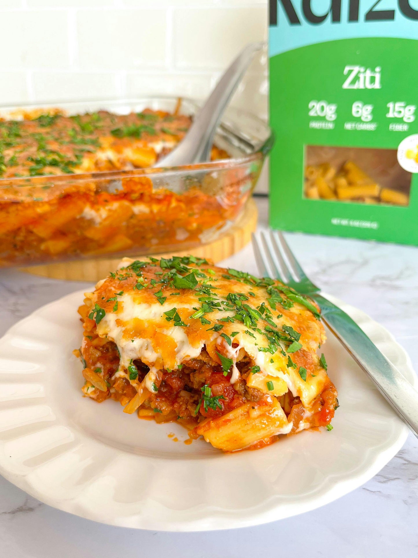 Kaizen Low Carb Ziti Pasta - High Protein (20g), Keto Friendly, Gluten-Free, Grain Free, Kosher, Plant-Based - Pack of 2