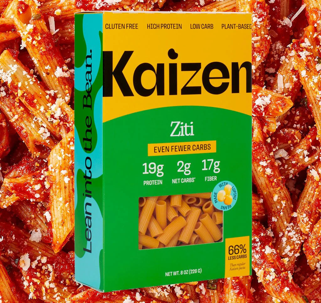 Kaizen Low Carb Ziti Pasta - High Protein (20g), Keto Friendly, Gluten-Free, Grain Free, Kosher, Plant-Based - Pack of 2