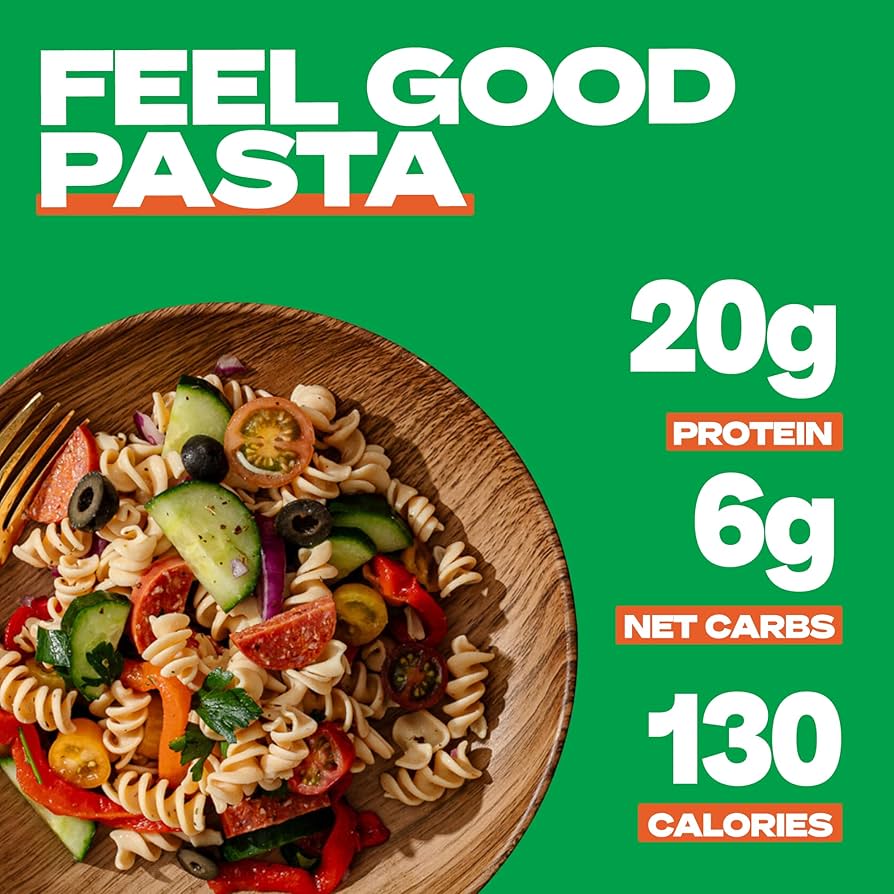 Kaizen Low Carb Fusilli Pasta - High Protein (20g), Keto Friendly, Gluten-Free, Grain Free, Kosher, Plant-Based - Pack of 2