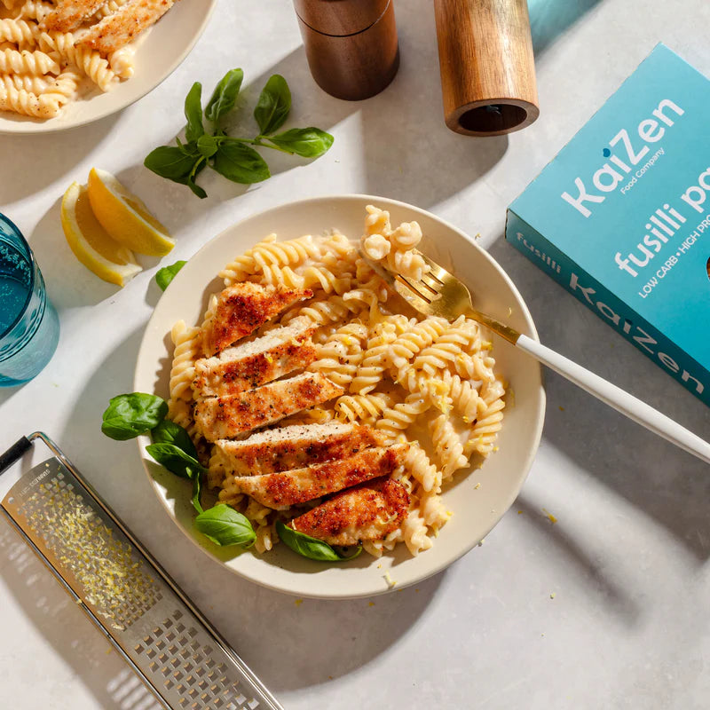 Kaizen Low Carb Fusilli Pasta - High Protein (20g), Keto Friendly, Gluten-Free, Grain Free, Kosher, Plant-Based - Pack of 2