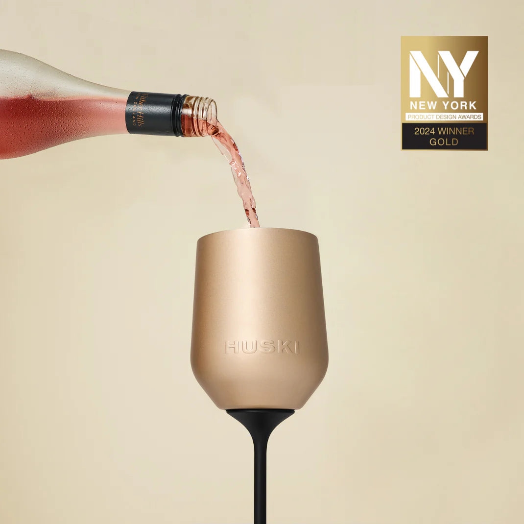 Huski Wine Tumbler 2.0 - Award-winning Design with Detachable Stem, Premium Stainless Steel Wine Glass with Lid - Champagne