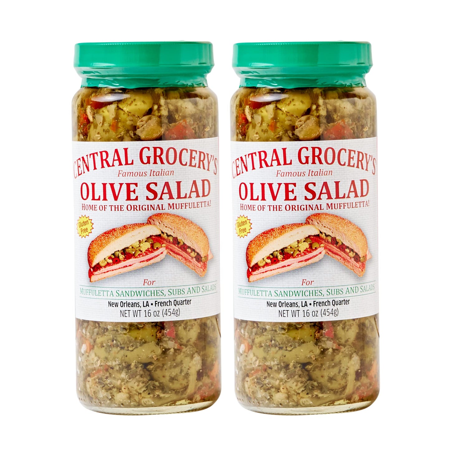 Central Grocery Olive Salad - 16 oz - Pack of 2 - Perfect for Muffulettas, Sandwiches