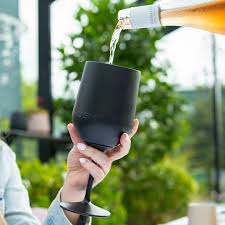 Huski Wine Tumbler 2.0 - Award-winning Design with Detachable Stem, Premium Stainless Steel Wine Glass with Lid - Black