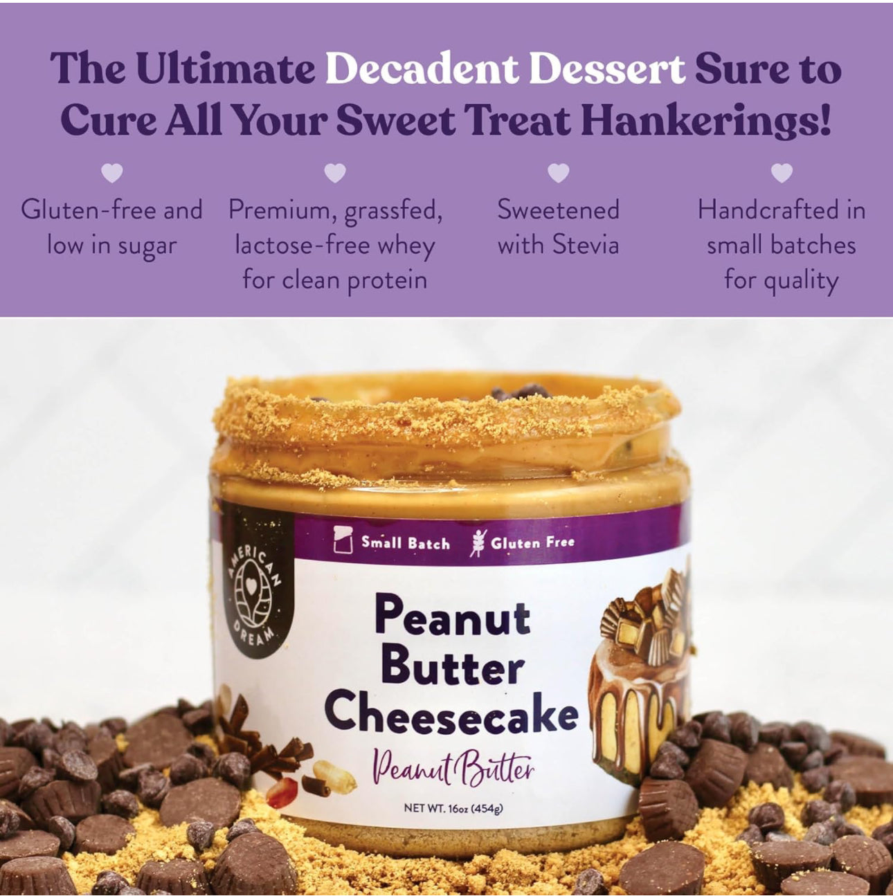 American Dream Nut Butter – Gluten-Free Peanut Butter Cheesecake Peanut Butter - Pack of 2