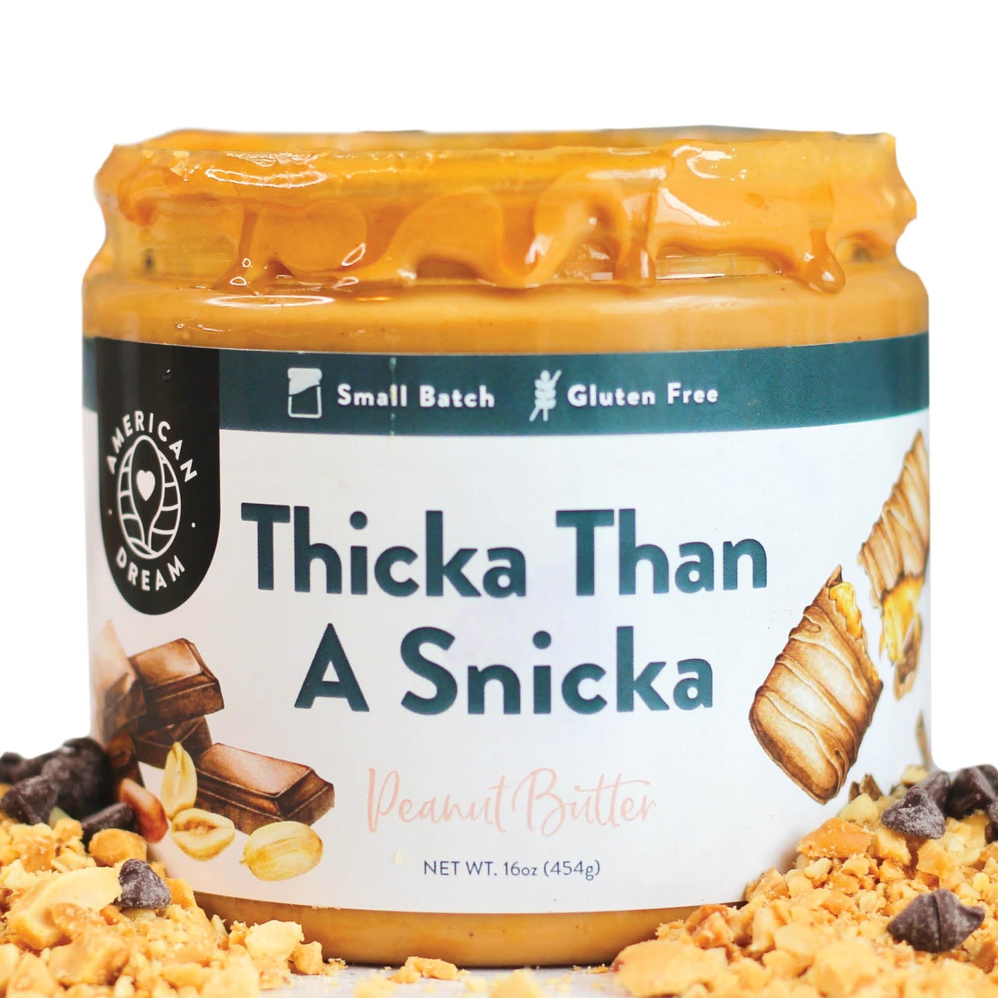 American Dream Nut Butter – Gluten-Free Peanut Butter Thicka Than a Snicka Peanut Butter - Pack of 2